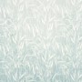 Komar Vliesfototapete Reed (300x250cm) mit abstraktem Schilf- und Vogelmuster in Weiß und Hellblau.