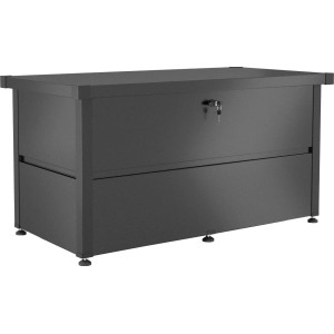 Guardi Gartenbox S in Anthrazit: Stahlbox zur Aufbewahrung im Garten oder auf der Terrasse.
