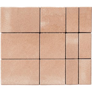 Premac Pflaster Cavino Sahara, Mehrformat: Pflastersteine in verschiedenen Größen.