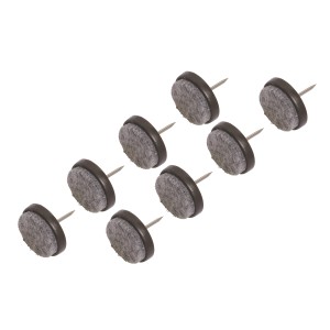 8 Filzgleiter mit Stift, Ø 24 mm, zum Schutz von Böden und Möbeln.