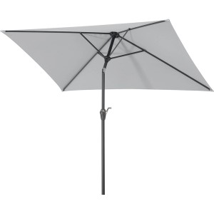 Schneider Marktschirm, 210x130 cm, silbergrau, mit Kurbel. Sonnenschutz für Balkon und Garten.