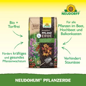 Sack Neudorff NeudoHum Pflanzerde, torffrei, 75 Liter für Beet, Hochbeet und Balkonkasten.