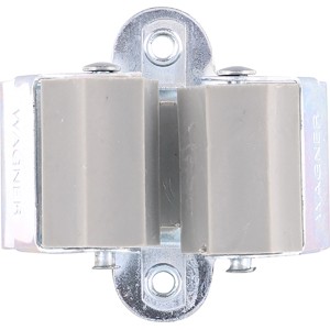Wagner Wandhalterung für Gartengeräte, 2er-Set, silberfarbenes Aluminium und grauer Kunststoff.