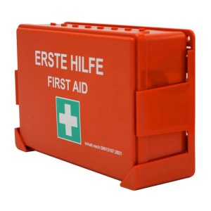 Floordirekt Erste-Hilfe-Koffer DIN 13157 Verbandskasten Wandhalterung ISO-Aufkleber