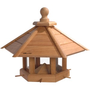 Dobar Vogelhaus Anflug aus Eichenholz mit sechs Anflugstangen und Turmspitze.