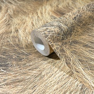 Beige Vliestapete in Strohoptik mit floralem Muster von Marburg, modernes Design für Wohnräume.