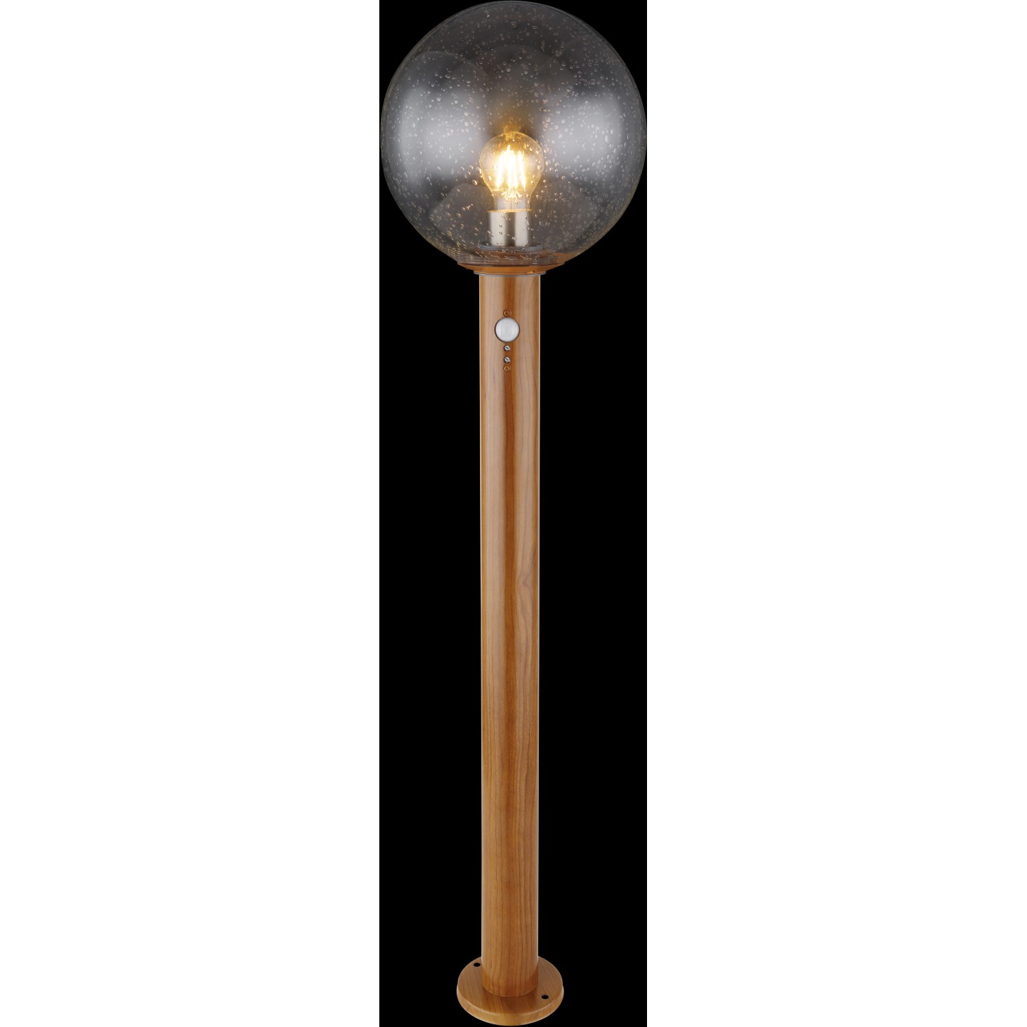 Globo Außenleuchte Ossy mit Bewegungsmelder, Holzoptik, 100cm hoch.