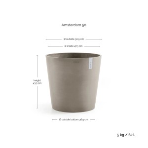 Ecopots Pflanztopf Amsterdam Braungrau 50 cm