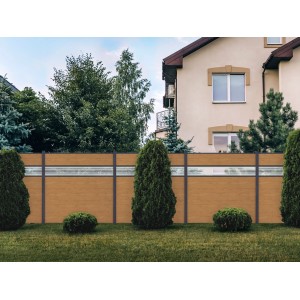 GroJa BasicLine Sichtschutzzaun Komplettset Asteiche Natur, 180x180 cm.