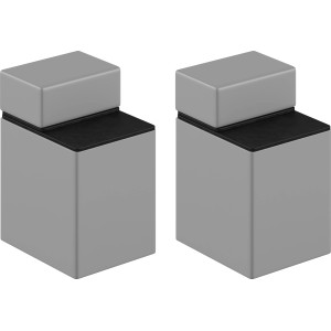 Clip-Set Regalbodenträger Kurz, matt-silber, für Regale bis 20mm Stärke.