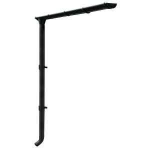 Skan Holz Stahl-Regenrinnen-Set, 251 cm, Anthrazit, für Gartenhäuser, mit Fallrohr und Zubehör.