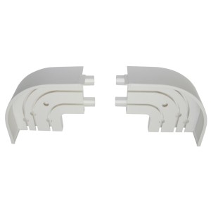 2er-Pack Gardinia Rundbogen P2Ü, weiß, für Gardinenschienen, 90° Winkel, zum Aufstecken.