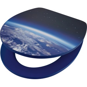 baliv WC-Sitz Karia mit Weltall-Motiv, Absenkautomatik und Holzkern.