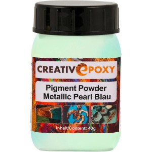 CreativEpoxy Pigmentpulver Perl Blau Metallic, 40g Dose für Epoxidharz, Abtönfarbe.