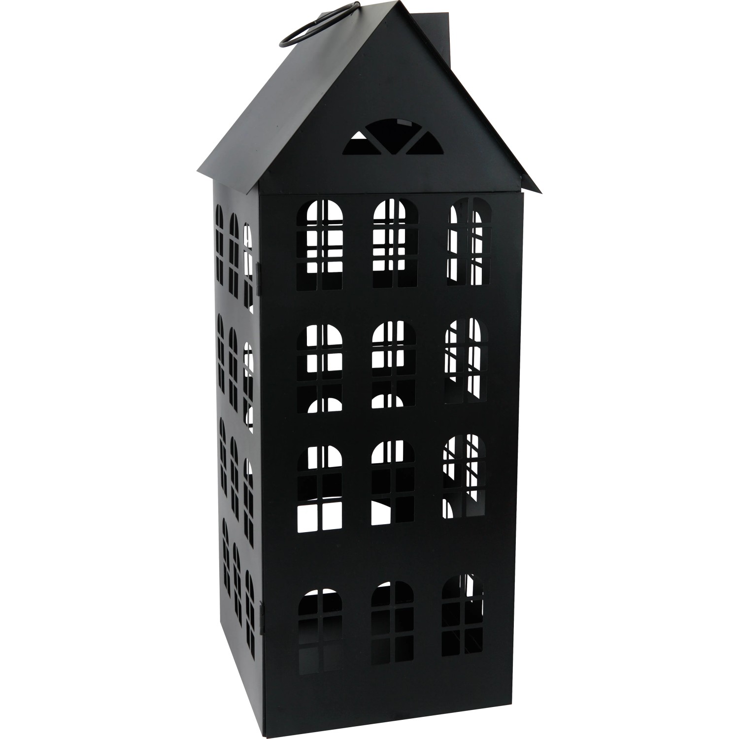 Metall-Laterne Haus Schwarz 23,5 cm x 23 cm x 61 cm kaufen bei OBI