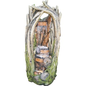 Granimex Wasserspiel Monic mit Pumpe und LED-Beleuchtung für Garten oder Innenbereich.