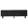 okwish TV-Bank Mit Struktur 4 Türen Wohnzimmer 180x40x55cm Schwarz