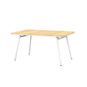 Rechteckiger Garden Pleasure Gartentisch Carmel, braun-weiße Holzoptik, 90x150 cm.
