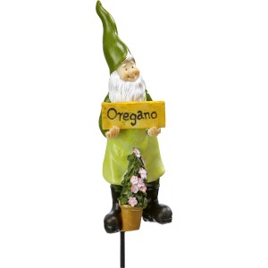 Kräuterstecker Zwerg „Oregano“ 38 cm, Gartendeko für Kräuterbeet.