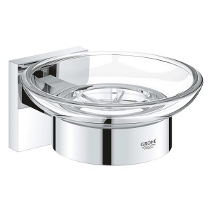 Grohe QuickFix Seifenschale Start Cube mit Halterung, Chrom, zur Wandmontage.