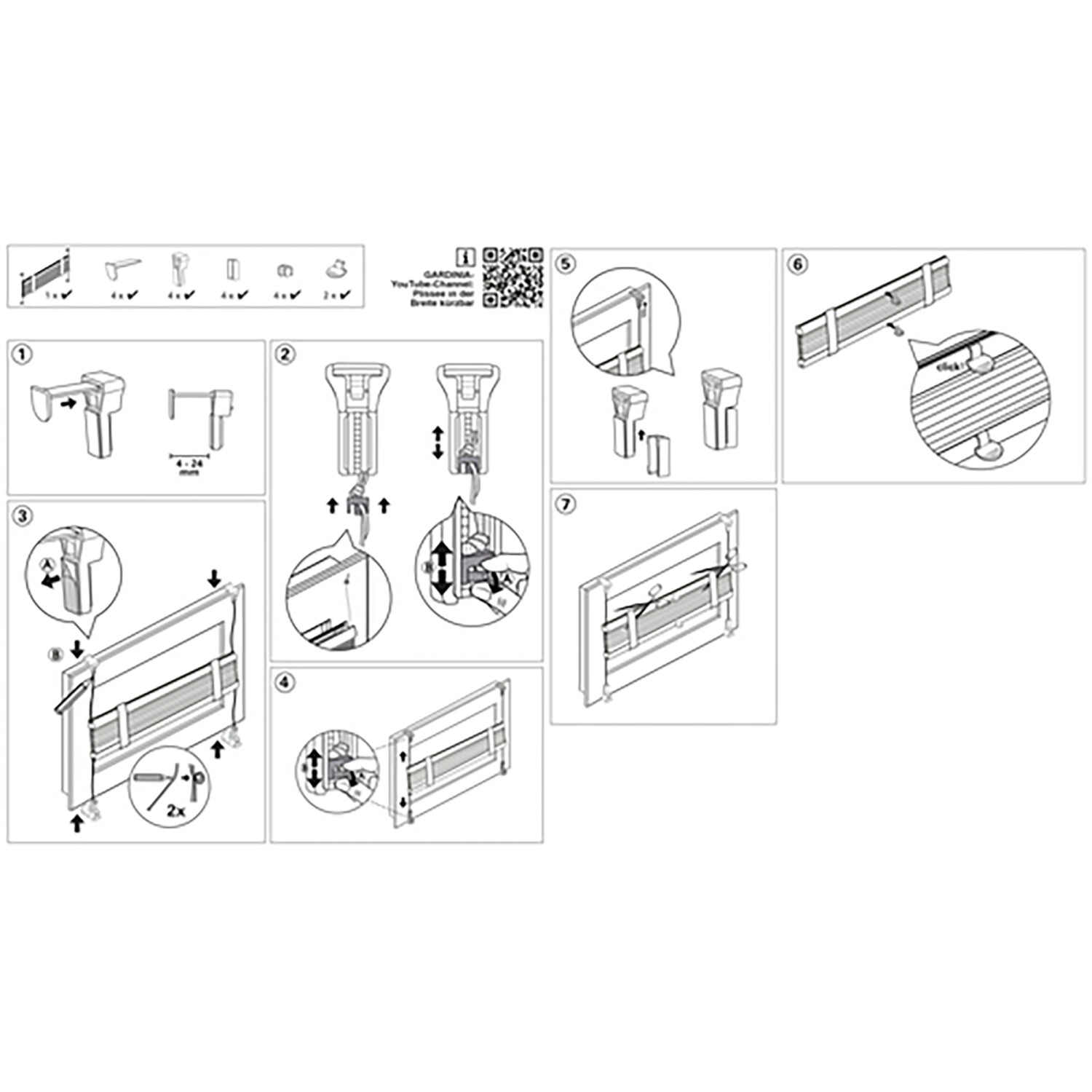 Anleitung zur Montage des Gardinia Plissee Bella Blätter, weiße Ausführung.