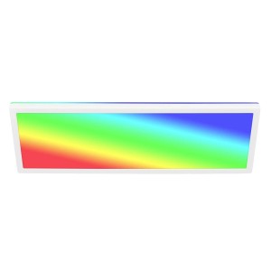 Briloner LED-Deckenleuchte Kada RGB+W, weiße Deckenlampe mit Farbwechsel und Fernbedienung.