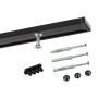 Deco-Raum Gardinenschiene nach Maß 1-Lauf Deckenmontage Minimal Schwarz 230cm_9