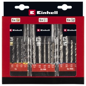 Einhell Schlagbohrmaschinen Zubehör 3er-Set Powerbox mit Bohrern für Holz, Stein und Metall.