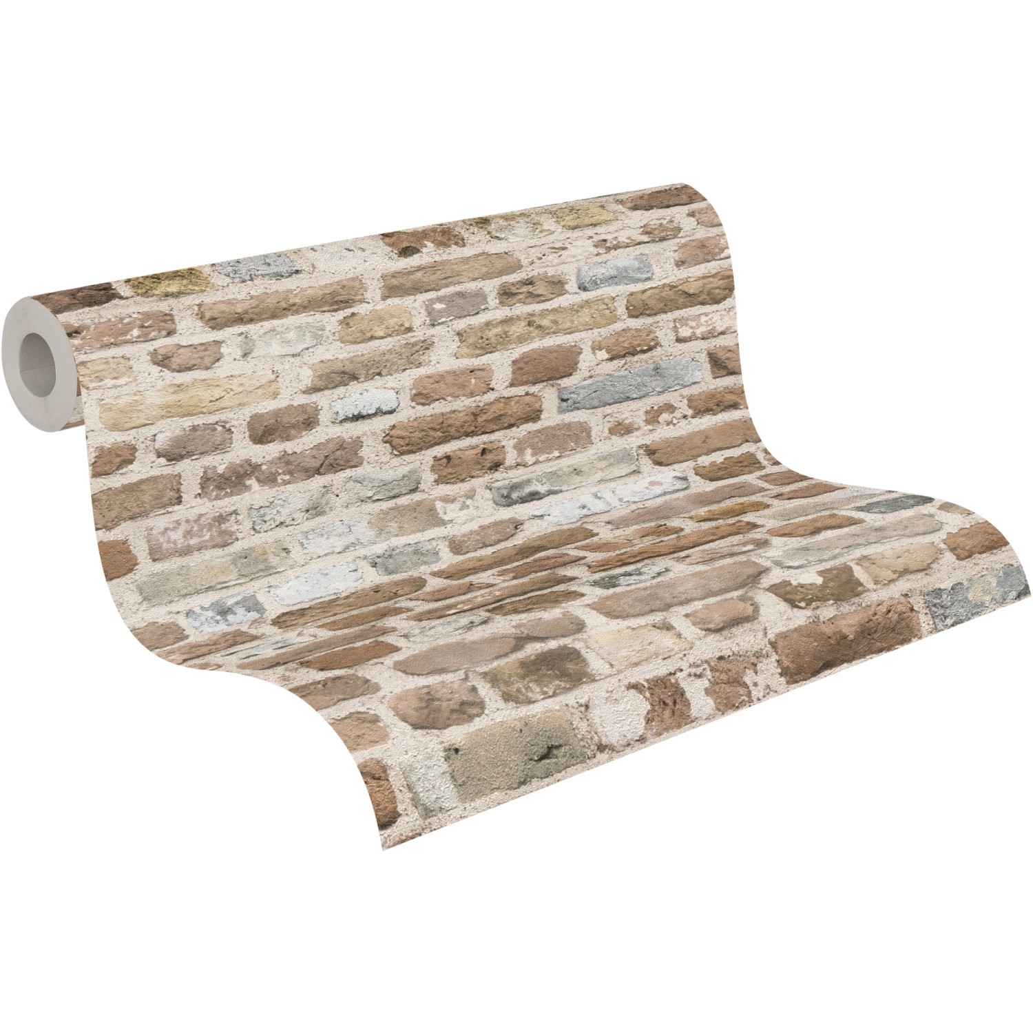 A.S. Création Vliestapete Backsteine in Braun und Beige, Rolle der Dekorative Tapete.