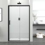 Sanotechnik Schiebetür Elite, 98-100 cm, Schwarz, mit Soft Close Funktion.