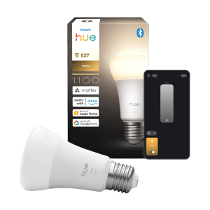 Philips Hue E27 LED Lampe, 9,5W, 1100lm, warmweiß, mit App steuerbar, 1er-Pack.