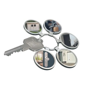 Schlüsselanhänger mit Motiven für Basi V50 Profilzylinder, gleichschließend für Haus- und Wohnungstüren.