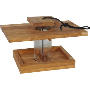 Dobar Vogelfutterhaus aus Eichenholz mit Acrylglas-Silo und Kordel zum Aufhängen.