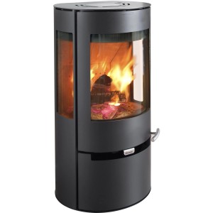 Aduro 9 Air Kaminofen, Stahl schwarz, 6 kW, mit Automatik und Holzfeuer.