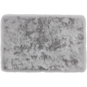 Silberne Schöner Wohnen Badmatte Bali, 40x60 cm, flauschiger Badteppich für das Badezimmer.