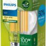 Philips LED-Lampe E27, ultraeffizient, 7,3W, 1535lm, Glühlampenform, warmweißes Licht im Karton.