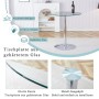 okwish Balkentisch mit Minimalistisch Glas Design 89x89x92cm Transparent_7