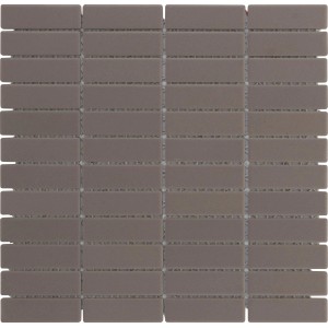 Mosaikmatte Keramik Antislip Grau, matte Mosaikfliese für Bad und Wohnraum, 28,6x29,5 cm.