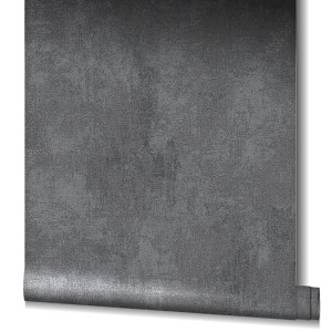 Vliestapete Nabucco in Anthrazit mit Putzstruktur im Vintage-Look.