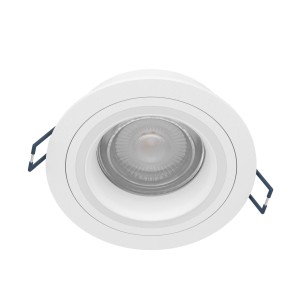 Weißer Eglo LED-Spot Carosso-Z, smarte RGB/CCT Einbauleuchte mit 9,3 cm Durchmesser.