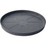 Grauer Deroma Untersetzer Origin Saucer, 25 cm Durchmesser, für Blumentöpfe im Innen- und Außenbereich.
