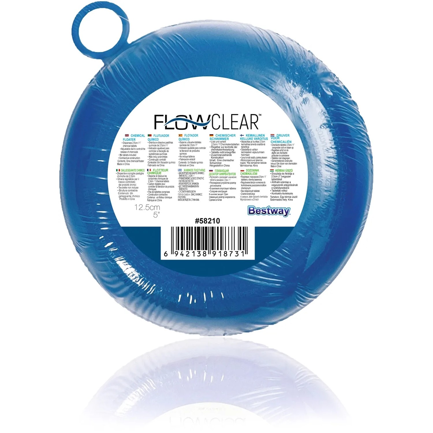 Blauer Bestway Pool Dosierschwimmer zur Chemikalienfreisetzung im Pool.