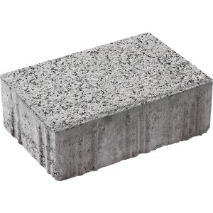 Weißer Premac Pflasterstein Intak 16x24x8 cm mit gestrahlter Oberfläche für den Außenbereich.
