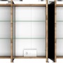 Held Möbel 3D-Spiegelschrank Bari 120 cm in Wotaneiche mit Glasböden und LED-Leuchten.