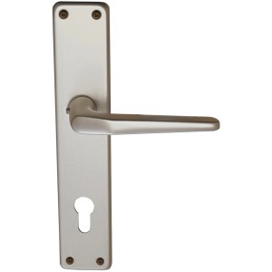 Alpertec Langschild Tanja, Alu F1, für Profilzylinder-Tür, silberfarben.