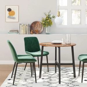 Songmics Esstisch Delon Rund Ø 80 cm Braun-Schwarz