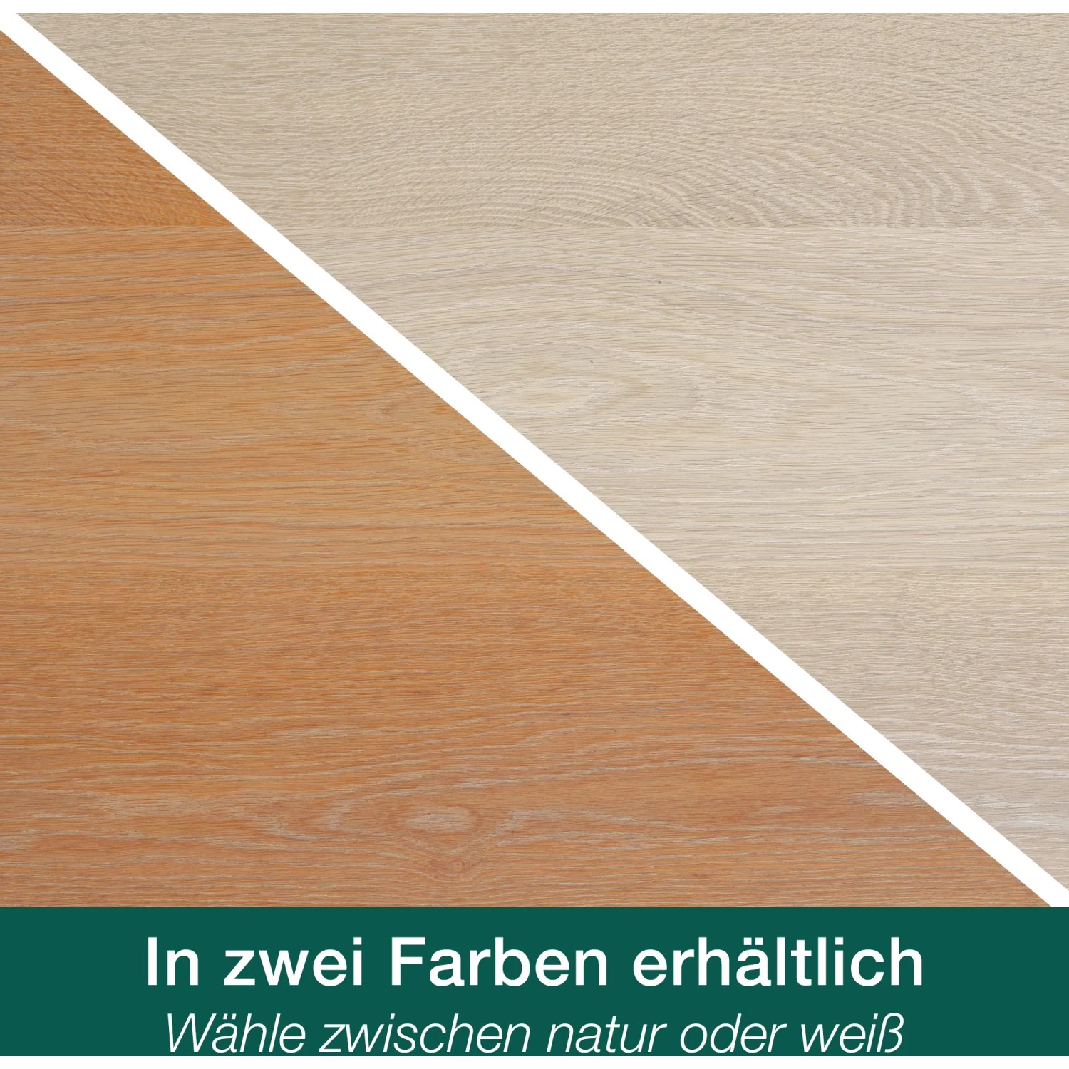 Bona Home Parkett-Öl: Vergleich der Farben Natur und Weiß auf Holzboden.