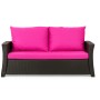 Gartenkissen Set, Rose, für 2-Sitzer Polyrattan Gartensofa, 120x50x50 cm.