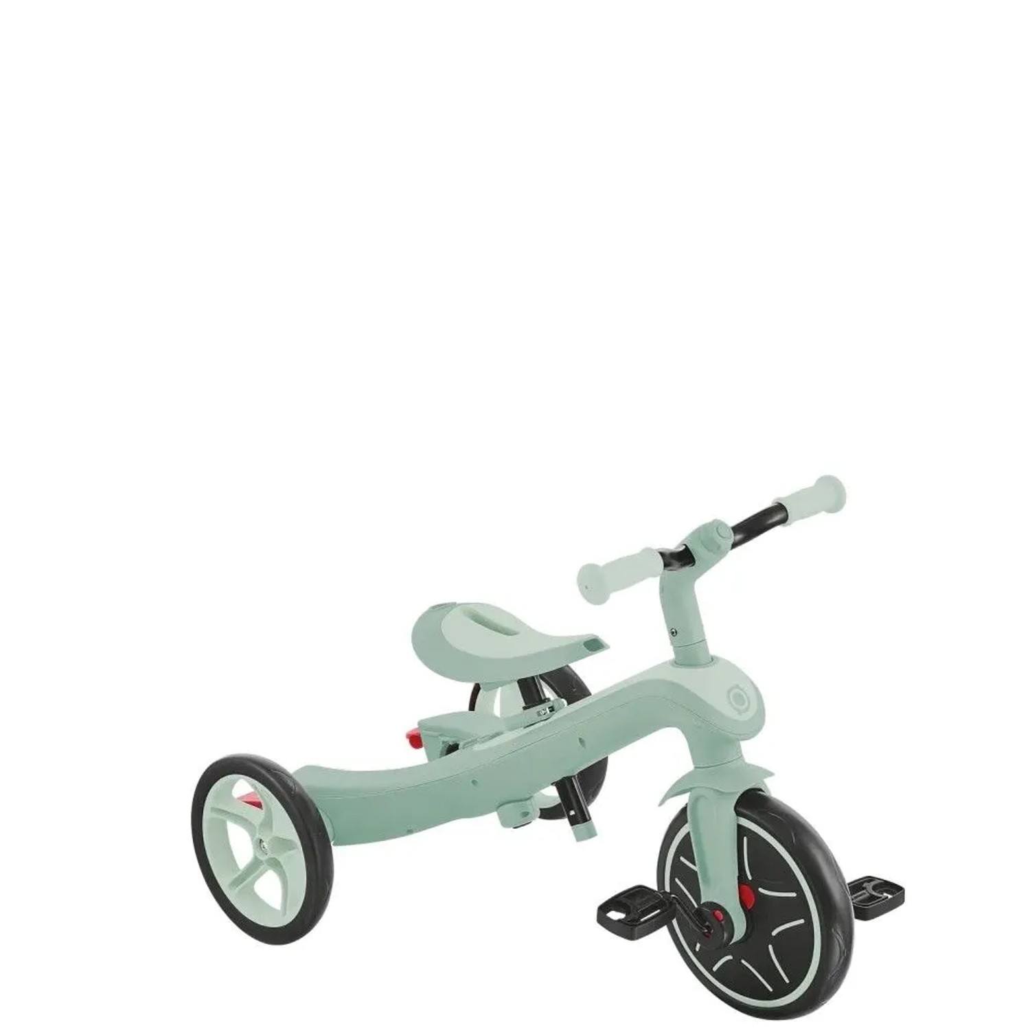 Globber Explorer Trike 4in1 Kinderfahrzeug in Pistazie, als Dreirad mit Pedalen. Höhenverstellbarer Sitz, 10/8,5 Zoll Räder.