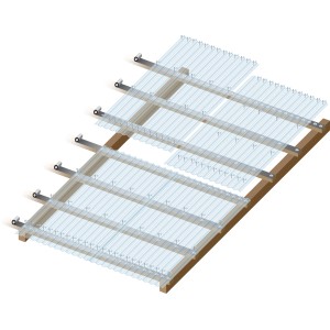 Transparente PVC-Trapezplatten 70/18 als Bedachung auf Holzkonstruktion.